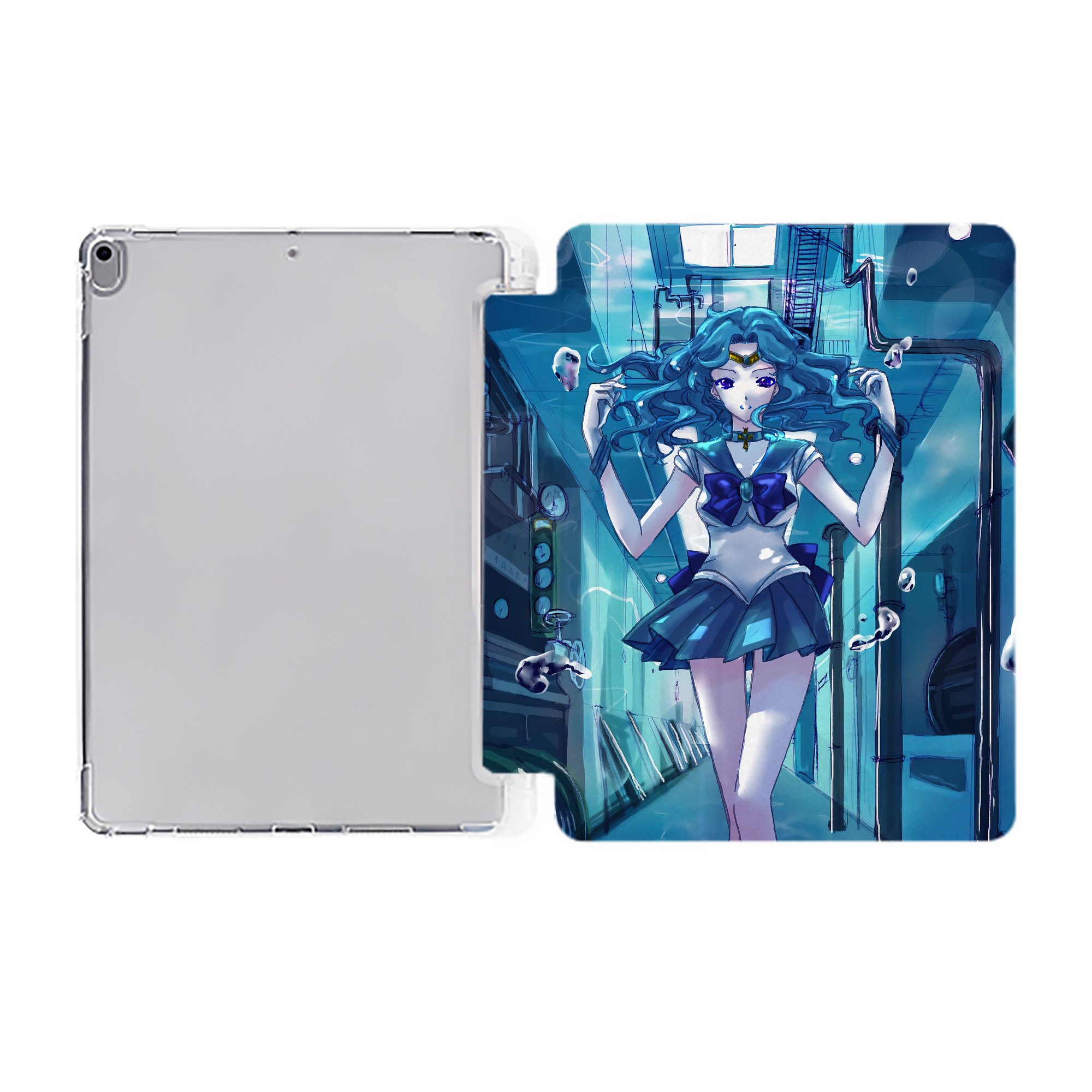 （画像用） 美少女戦士セーラームーン Sailor Moon IPad ケース ペン収納付き 三つ折りスタンド PUレザー×シリコン 対応機種9.5/10.5/10.9インチ